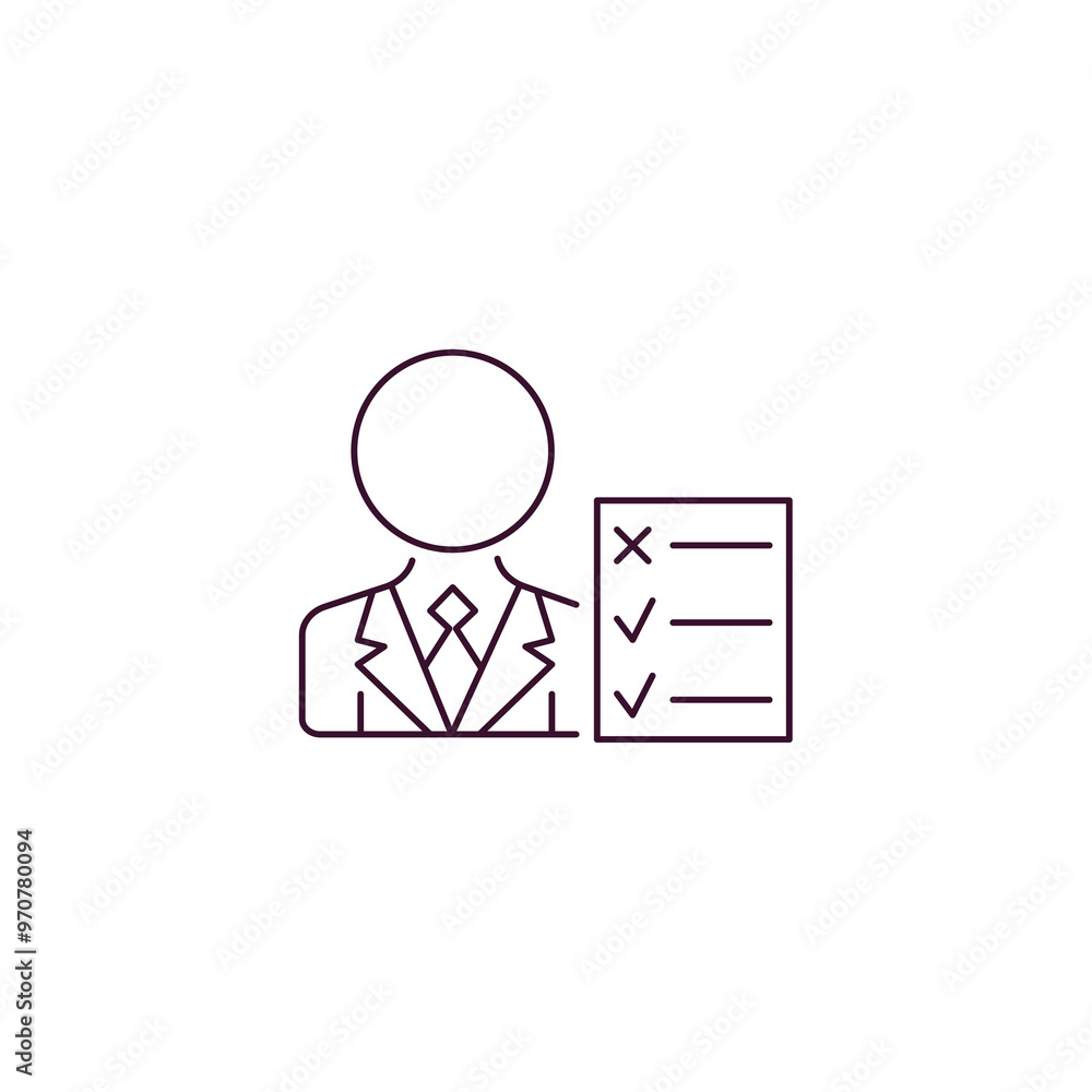 project manager outline icon. Linear vector from technology concept. Thin line project manager icon isolated on white background project manager outline icon. Linear vector from technology concept. Thin line project manager icon isolated on white background