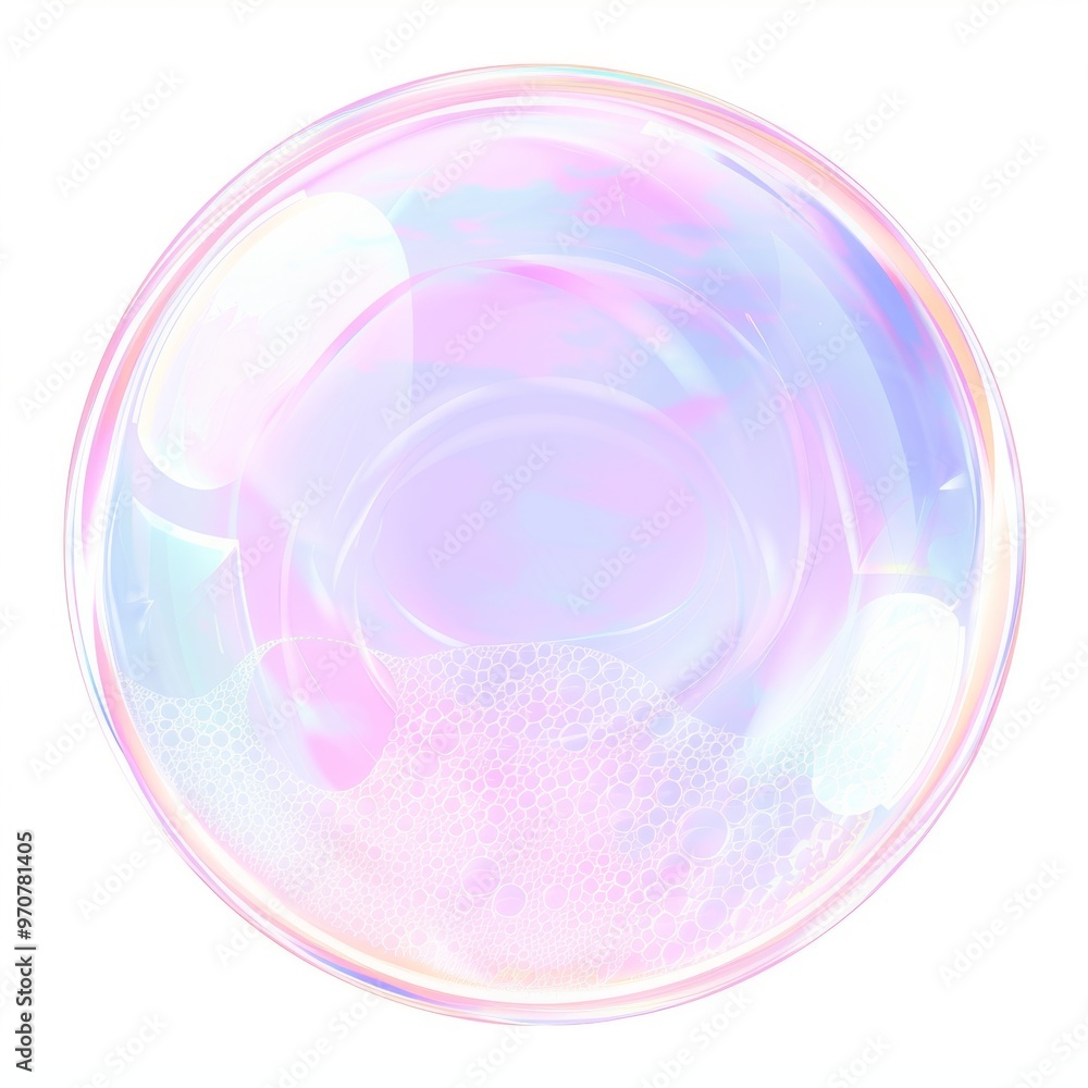 Obraz premium A vibrant and colorful soap bubble displaying beautiful iridescent colors along with fascinating reflections
