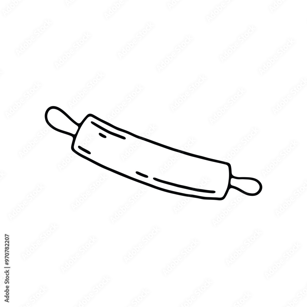 Obraz premium Simple line drawing of a rolling pin
