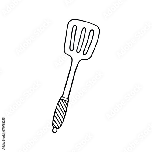 Simple line drawing of a spatula