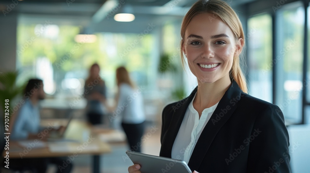 The Confident Businesswoman with Tablet The Confident Businesswoman with Tablet