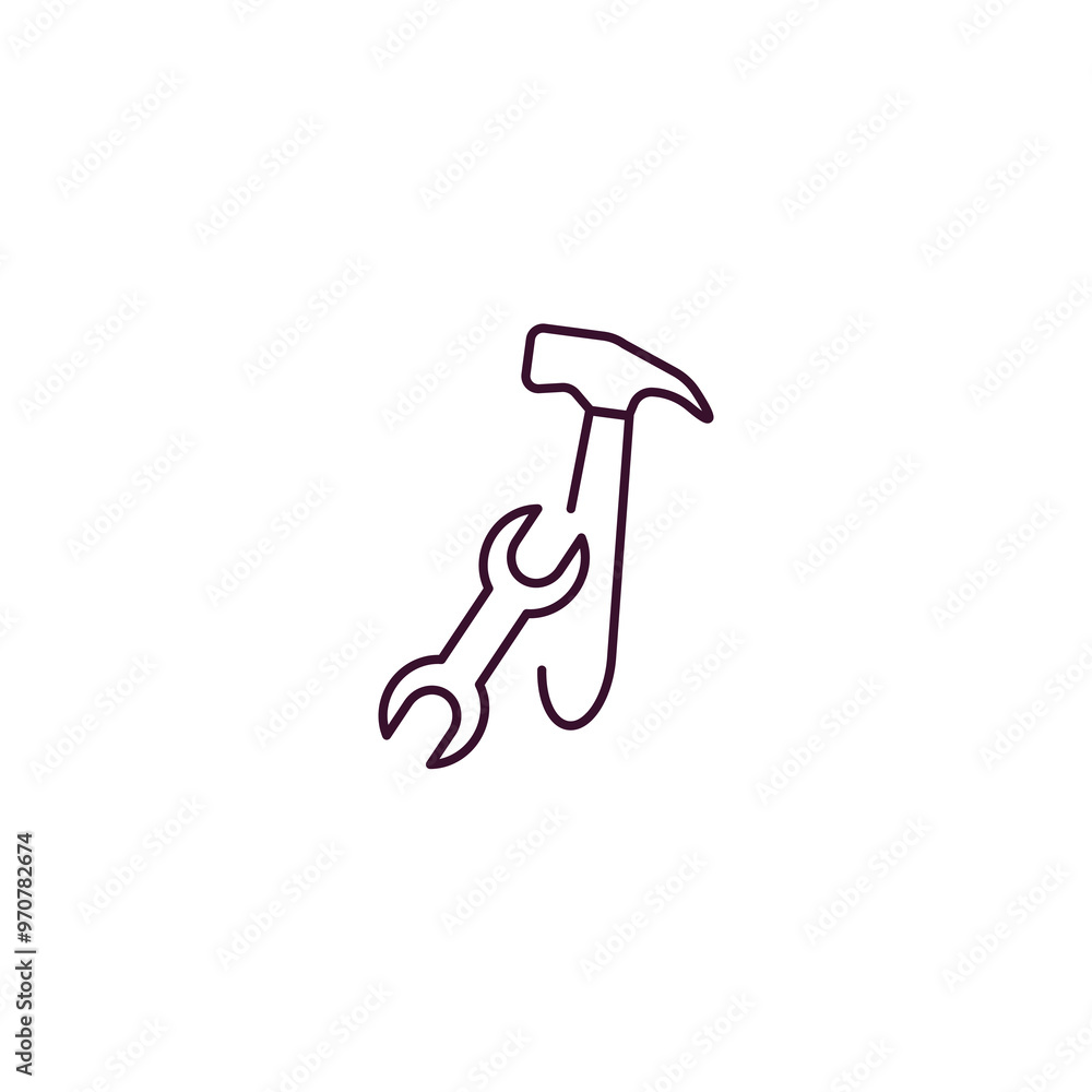 tools and utensils outline icon. Linear vector from tools concept. Thin line tools and utensils icon isolated on white background tools and utensils outline icon. Linear vector from tools concept. Thin line tools and utensils icon isolated on white background