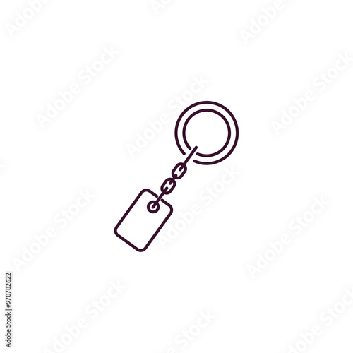 key ring outline icon. Linear vector from tools concept. Thin line key ring icon isolated on white background