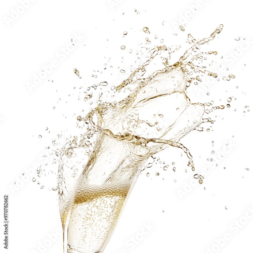 Champagne explosion in a glass