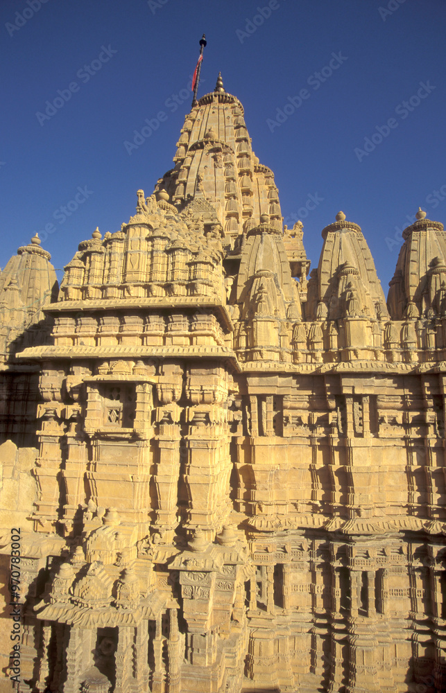 The Jain Temple in the Jaisalmer Fort in the city of Jaisalmer in the Province of Rajasthan in India. India, Jaisalmer, January, 1998 The Jain Temple in the Jaisalmer Fort in the city of Jaisalmer in the Province of Rajasthan in India. India, Jaisalmer, January, 1998