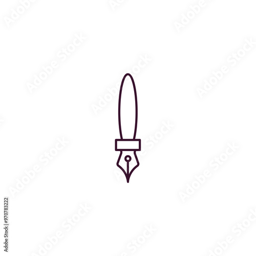 ink pen outline icon. Linear vector from tools concept. Thin line ink pen icon isolated on white background