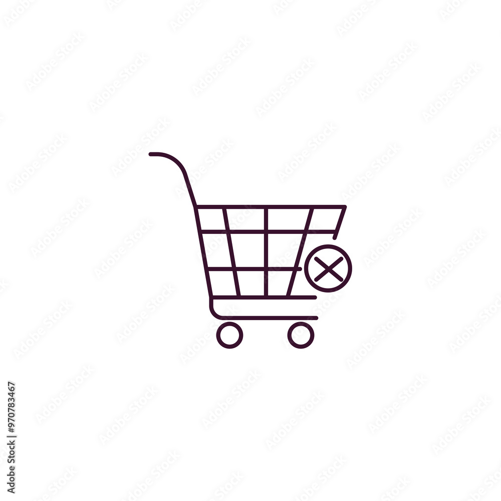 empty shopping basket outline icon. Linear vector from tools concept. Thin line empty shopping basket icon isolated on white background empty shopping basket outline icon. Linear vector from tools concept. Thin line empty shopping basket icon isolated on white background
