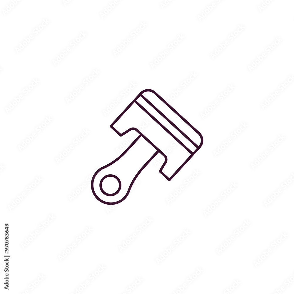 piston on outline icon. Linear vector from tools concept. Thin line piston on icon isolated on white background piston on outline icon. Linear vector from tools concept. Thin line piston on icon isolated on white background