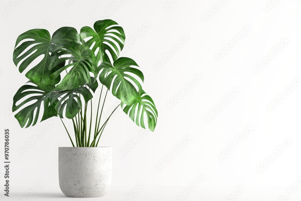 Monstera plant in pot for indoor decoration. Monstera plant in pot for indoor decoration.