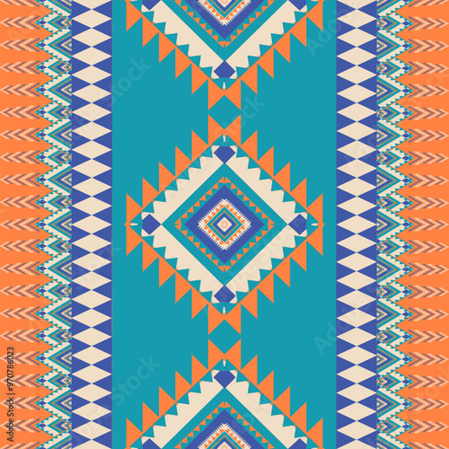 Tribal striped seamless pattern. Aztec geometric vector background. Can be used in textile design, web design for making of clothes, accessories, decorative paper, wrapping, envelope; backpacks, etc.