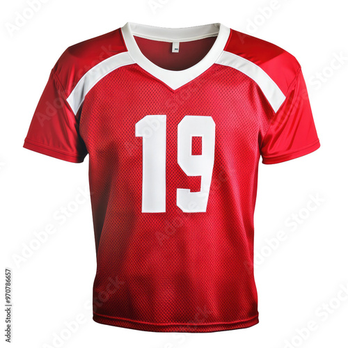 Red football jersey with number 19