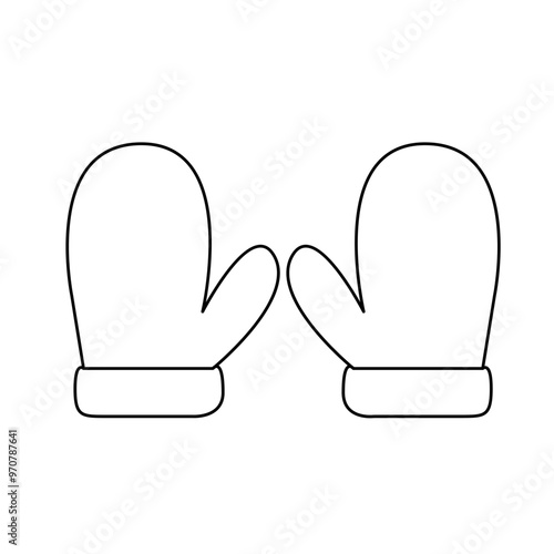 Mitten Template Vector Design on White Background