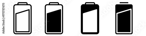 Battery charge icon vector set. indicator battery illustration sign collection. accumulator symbol or logo.