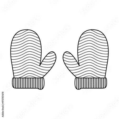 Mitten Template Vector Design on White Background