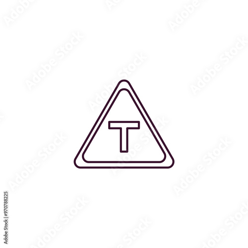 Free Download t junction outline icon. Linear vector from traffic signs concept. Thin line t junction icon isolated on white background - GFXLoad