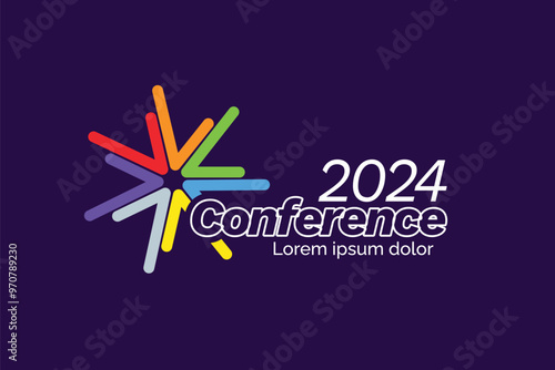 Modern Abstract Colorful Conference Logo Template for Your Event or Conference. Modern Colorful Logo Template Ready For Use, Modern Initial Logo