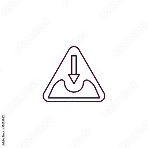 pothole sign outline icon. Linear vector from traffic signs concept. Thin line pothole sign icon isolated on white background