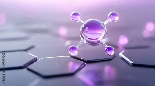 Futuristic Molecular Nanocomputer Calculating Complex Algorithms in Technology Lab photo