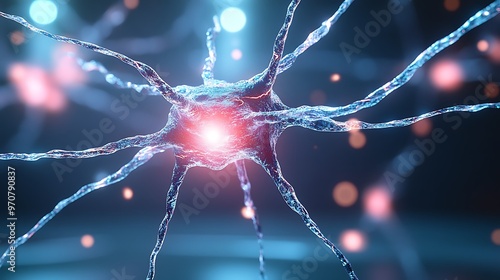 Illuminating Optogenetic Neural Control - Conceptual Visualization of Brain Activity Manipulation photo