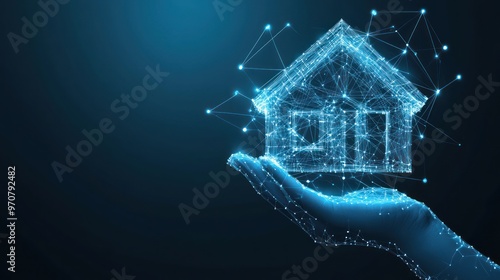 Hand Holding a Digital House