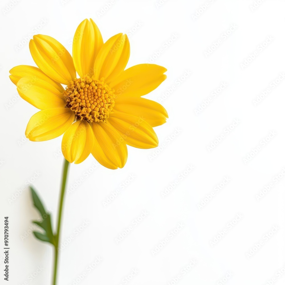 Yellow daisy flower isolated on white background, nature, simplicity Yellow daisy flower isolated on white background, nature, simplicity