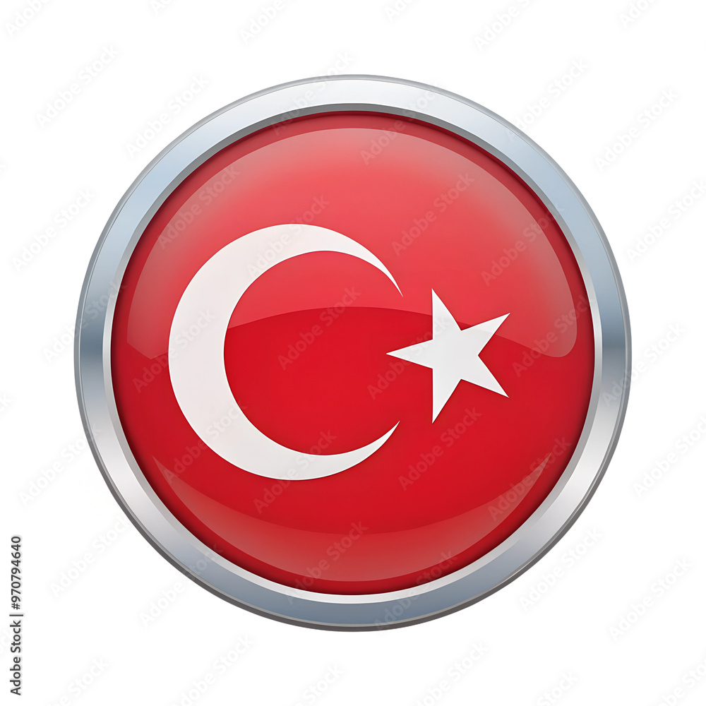 Turkey flag in circle icon isolated on a transparent background Turkey flag in circle icon isolated on a transparent background