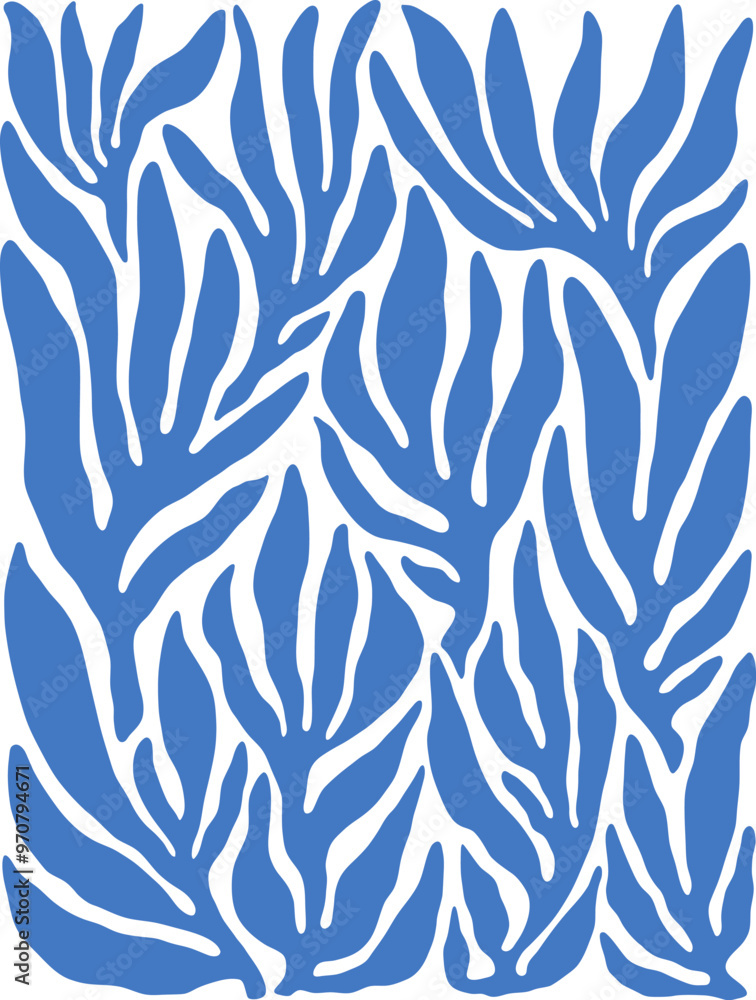 Contemporary Matisse inspired art background vector. Abstract botanical hand drawn poster design with leaves and branches. Simple modern style illustrated design for print, cover, card and wall art. Contemporary Matisse inspired art background vector. Abstract botanical hand drawn poster design with leaves and branches. Simple modern style illustrated design for print, cover, card and wall art.