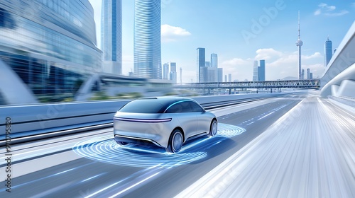 Futuristic Technology Concept of Wireless Power Transmission to Moving Vehicle