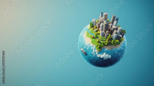 Fototapeta Naklejka Na Ścianę i Meble -  City on a Sphere