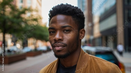 Portrait of handsome young black man outdoor