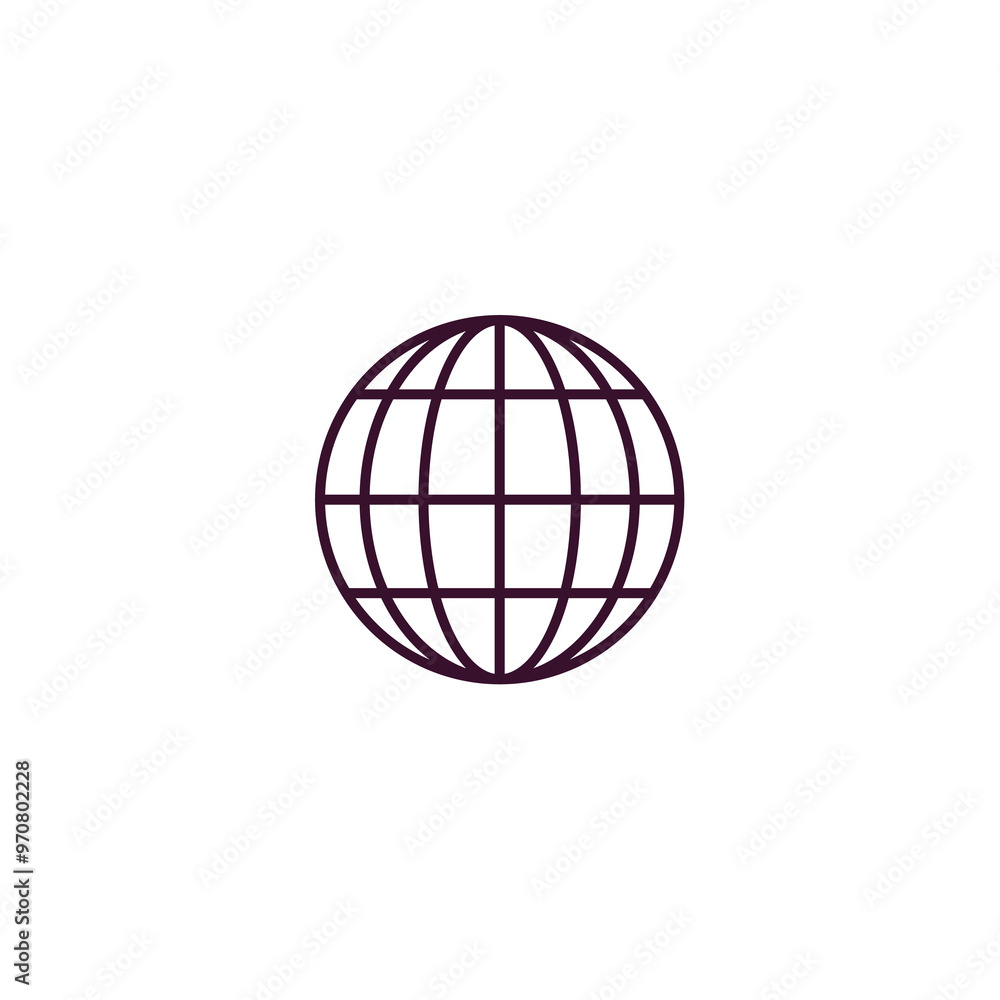 worldgrid outline icon. Linear vector from user interface concept. Thin line worldgrid icon isolated on white background worldgrid outline icon. Linear vector from user interface concept. Thin line worldgrid icon isolated on white background