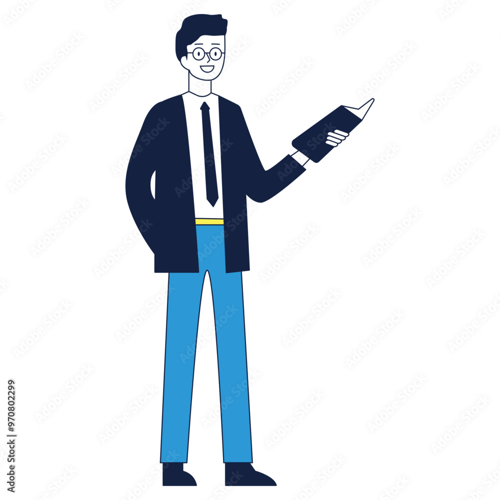 Flat Teacher Illustration Flat Teacher Illustration