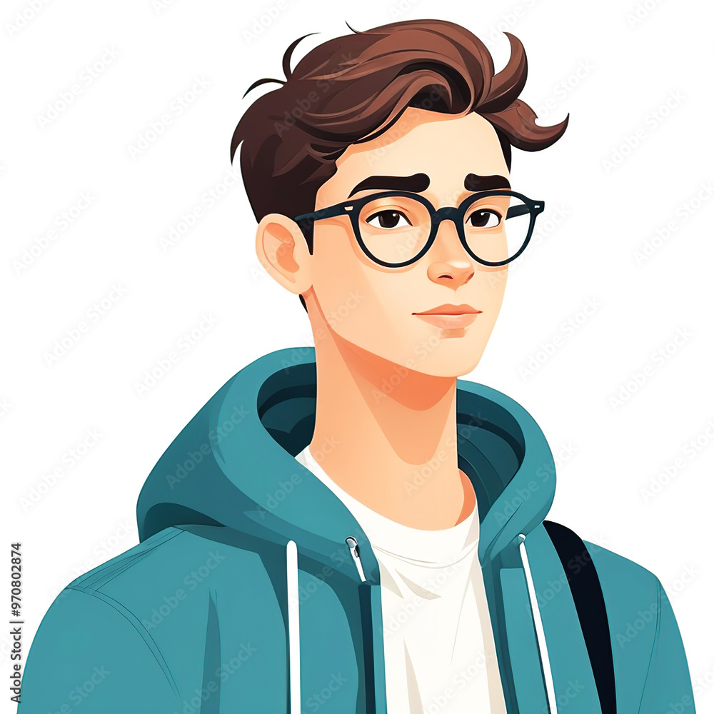 Half body cartoon character design of a young man Half body cartoon character design of a young man