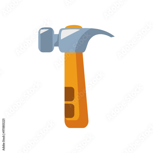 Hammer illustration with handle, perfect for construction, carpentry, hardware, renovation, and building concepts ideal for tool catalogs and websites