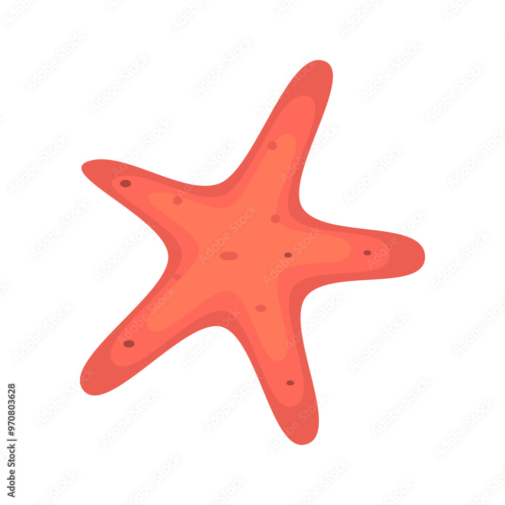 Starfish illustration with five points on a white background ideal for beach themed designs, marine life educational materials, or summer promotions Starfish illustration with five points on a white background ideal for beach themed designs, marine life educational materials, or summer promotions