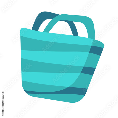 Striped bag illustration with handles perfect for summer outings, beach trips, picnics