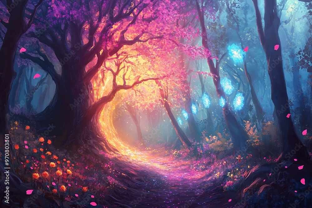 Fototapeta premium magic forest in the night