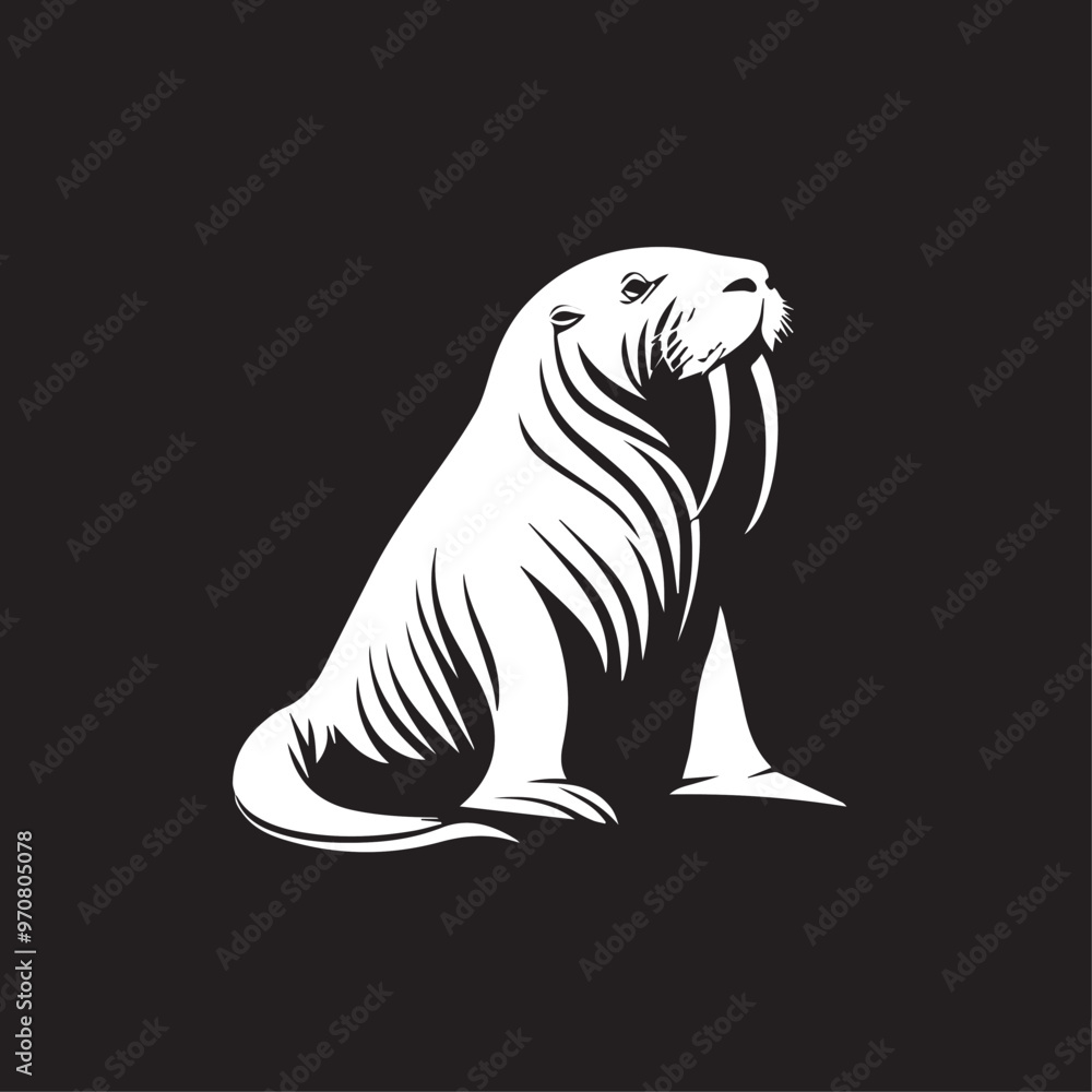 Walrus in cartoon, doodle style . Image for t-shirt, web, mobile apps and ui. Isolated 2d vector illustration in logo, icon, sketch style, Eps 10, black and white. AI Generative Walrus in cartoon, doodle style . Image for t-shirt, web, mobile apps and ui. Isolated 2d vector illustration in logo, icon, sketch style, Eps 10, black and white. AI Generative