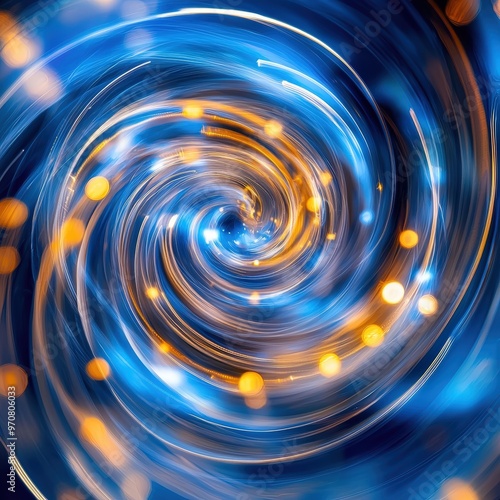 Blue and gold light swirl