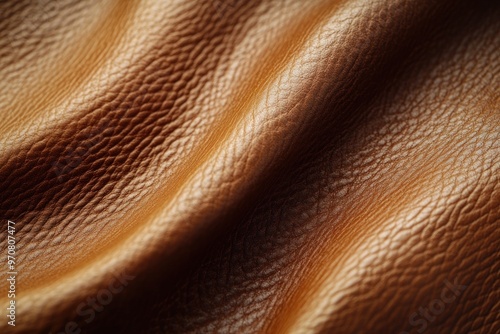 Close-up Texture of Wrinkled Brown Leather