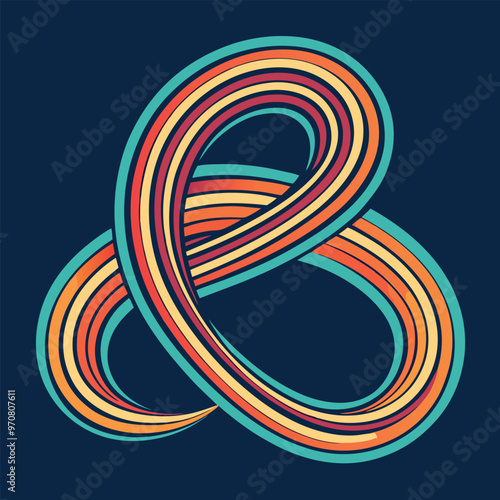 Adobe Illustrator Artwork abstract line art design where long, flowing curves intertwine and overlap