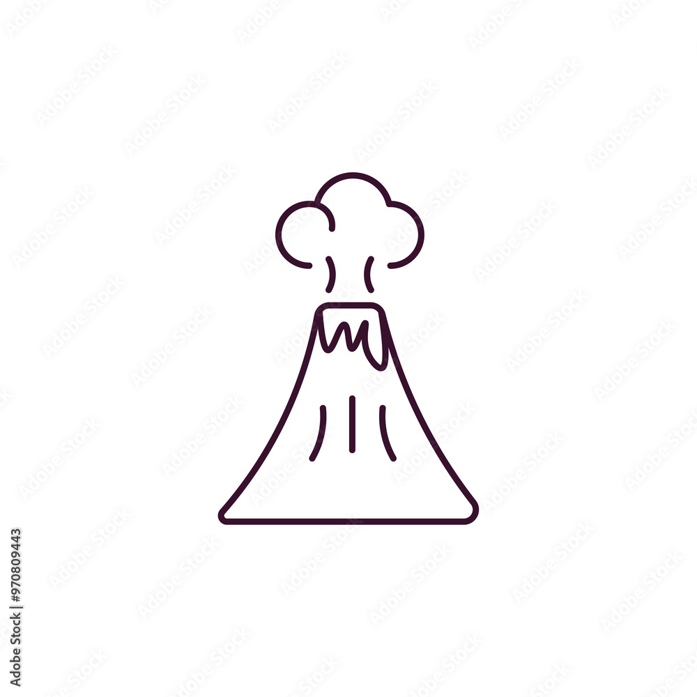 eruption outline icon. Linear vector from weather concept. Thin line eruption icon isolated on white background