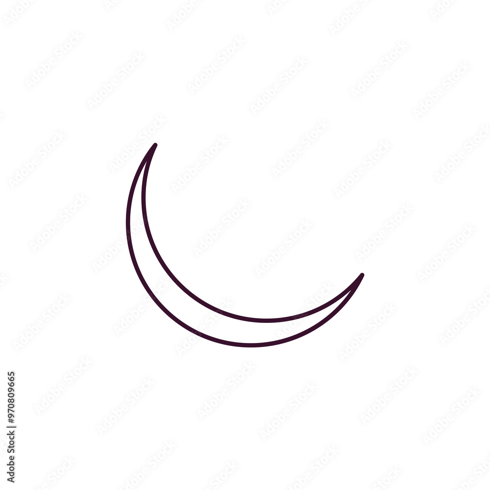 new moon outline icon. Linear vector from weather concept. Thin line new moon icon isolated on white background new moon outline icon. Linear vector from weather concept. Thin line new moon icon isolated on white background
