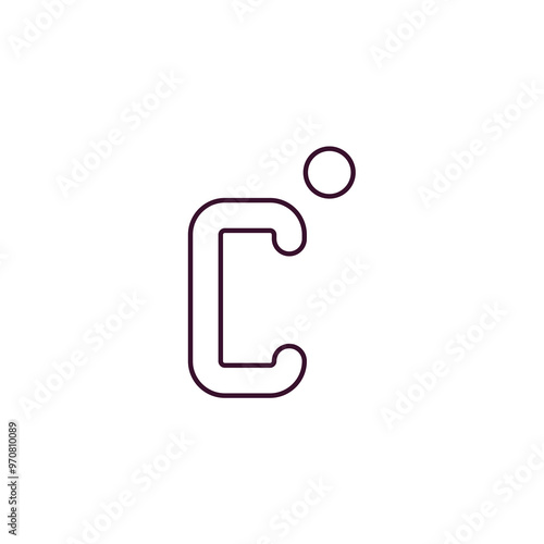 Wallpaper Mural celsius outline icon. Linear vector from weather concept. Thin line celsius icon isolated on white background Torontodigital.ca