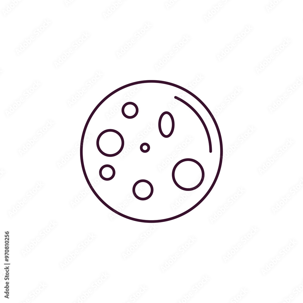 full moon outline icon. Linear vector from weather concept. Thin line full moon icon isolated on white background full moon outline icon. Linear vector from weather concept. Thin line full moon icon isolated on white background