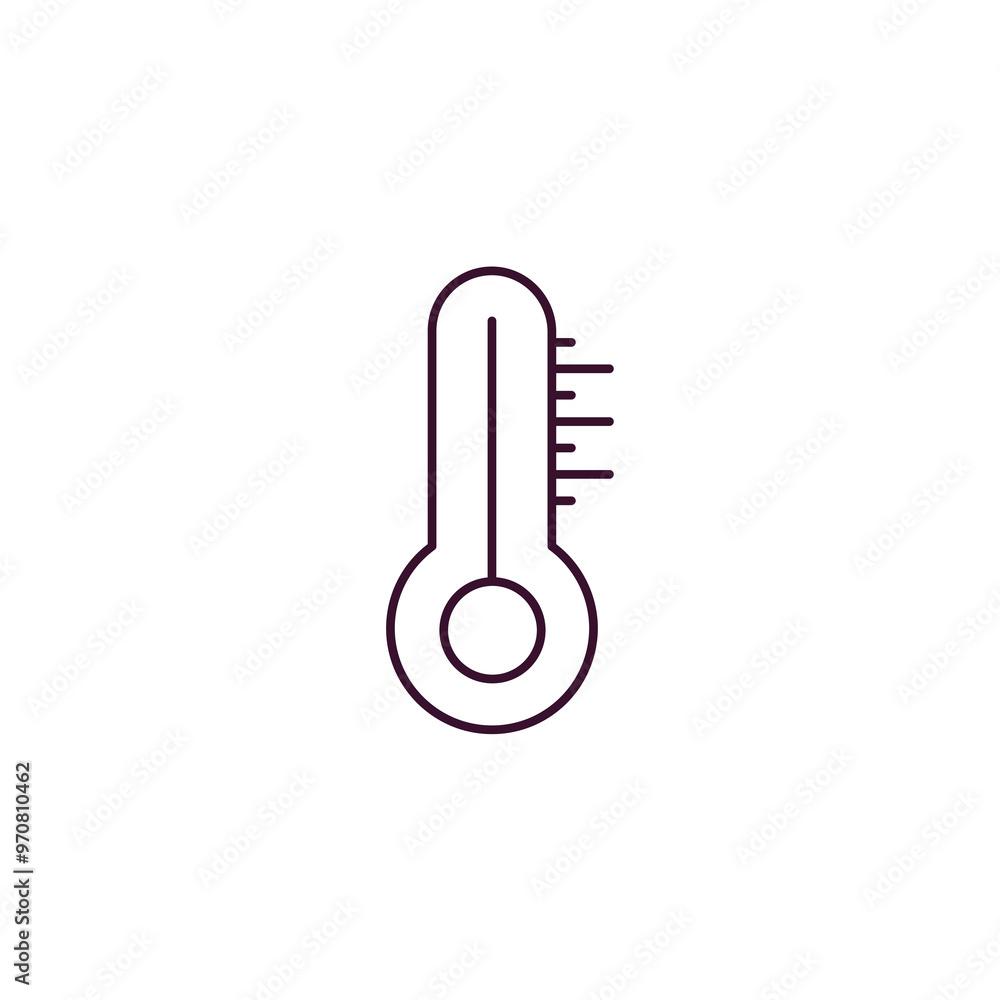 thermometer outline icon. Linear vector from weather concept. Thin line thermometer icon isolated on white background thermometer outline icon. Linear vector from weather concept. Thin line thermometer icon isolated on white background