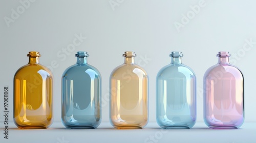 Mockup Bottles in Different Colors photo