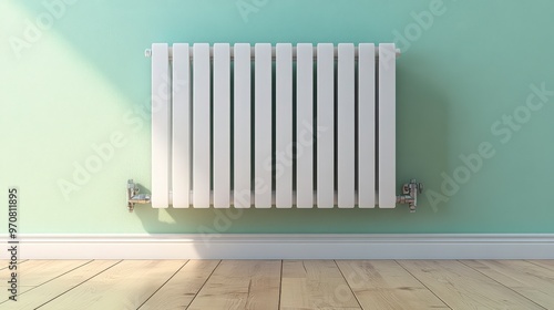 Wallpaper Mural Modern White Radiator in Light Green Apartment Torontodigital.ca