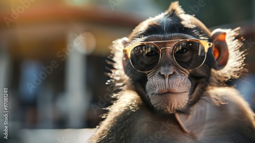 The Playful Side of Monkeys Wearing Sunglasses photo