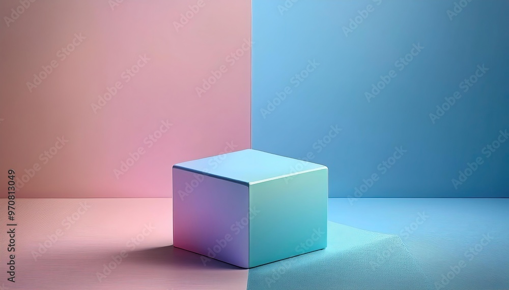 Obraz premium 3D Square podium for mock up, vibrant colorful. Best for product presentation.
